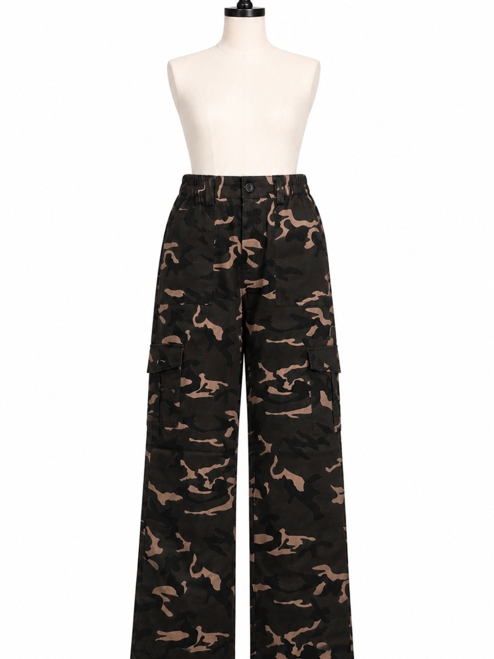 Cargo Camo Wide-Leg Cargo Pants